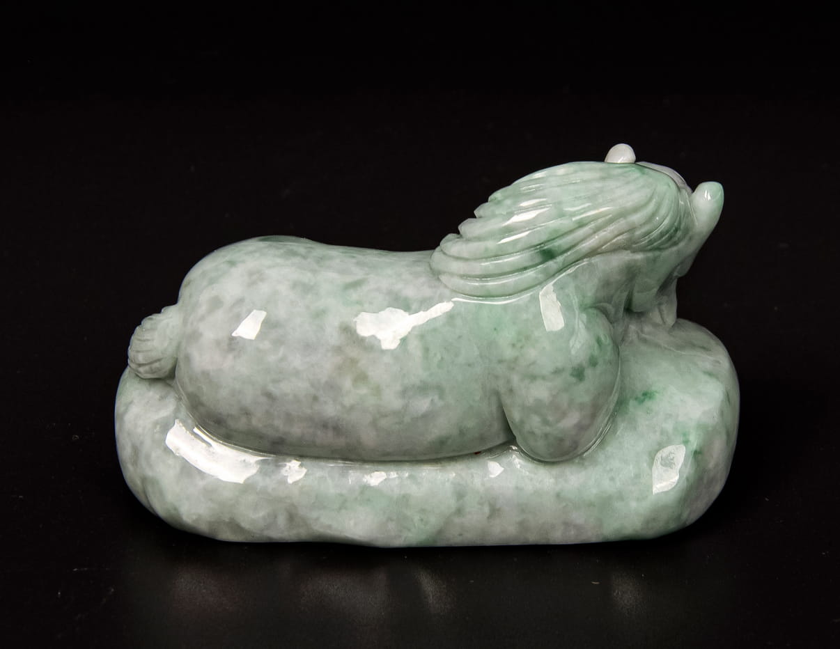 Jadeite Lying Horse Tea Pet 2.4" | SC0145