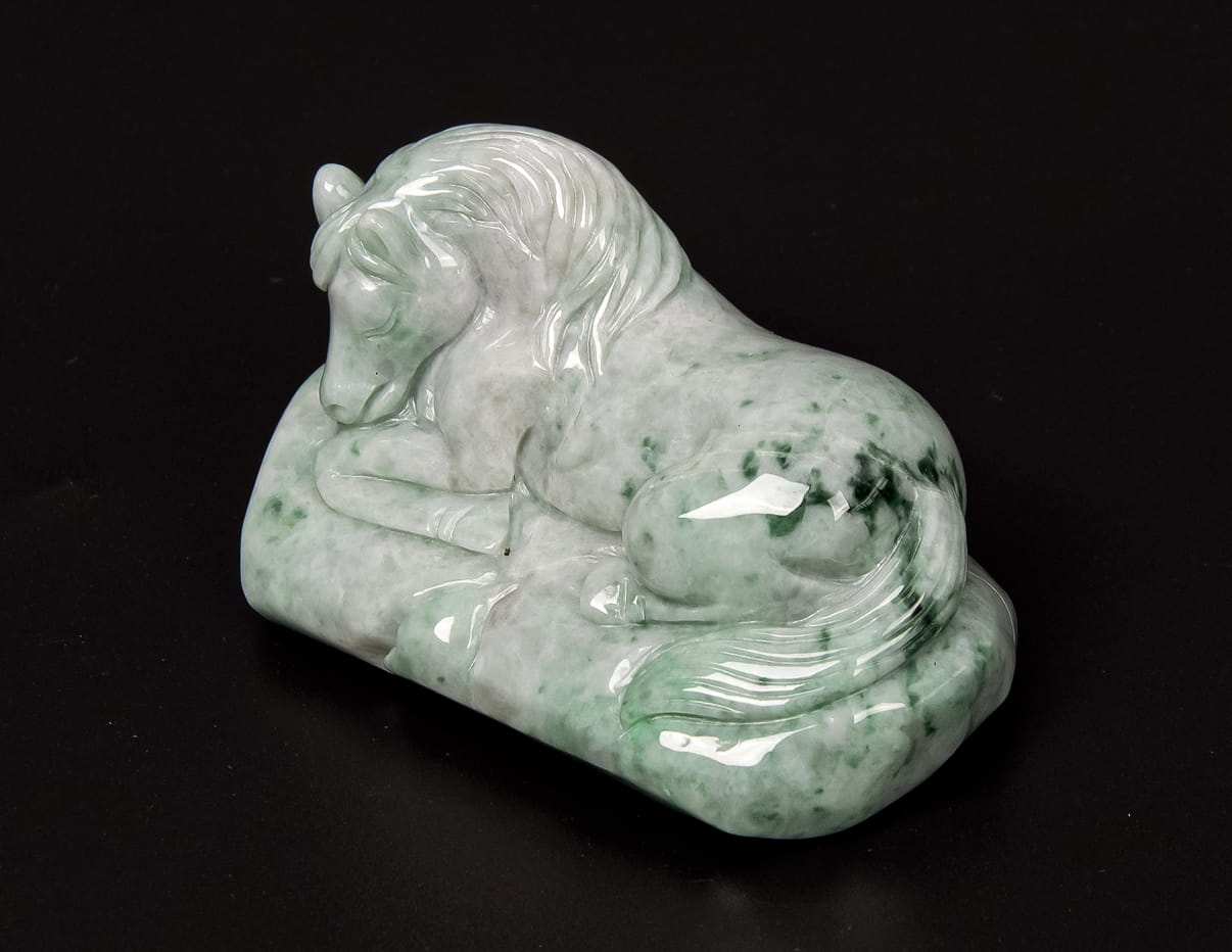 Jadeite Lying Horse Tea Pet 2.4" | SC0146