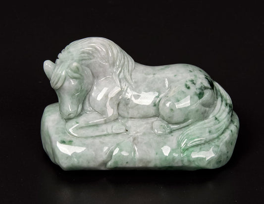 Jadeite Lying Horse Tea Pet 2.4" | SC0146