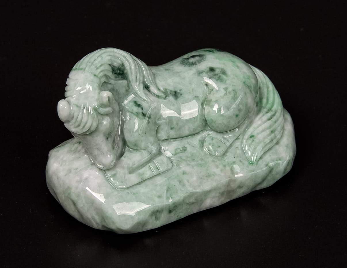 Jadeite Lying Horse Tea Pet 2.4" | SC0149