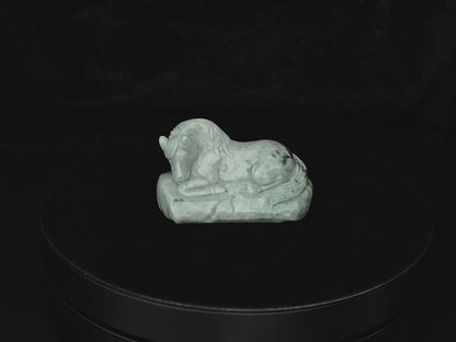 Jadeite Jade Lying Horse Tea Pet 2.4" | SC0146