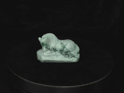 Jadeite Jade Lying Horse Tea Pet 2.4" | SC0147
